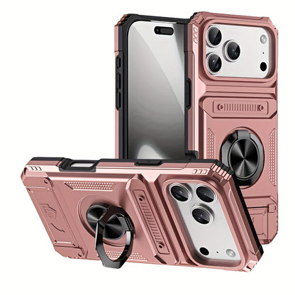 iPhone 17 Shockproof Case with Card Slot - For iPhone 17, 17 Air, 17 Pro, 17 Pro Max