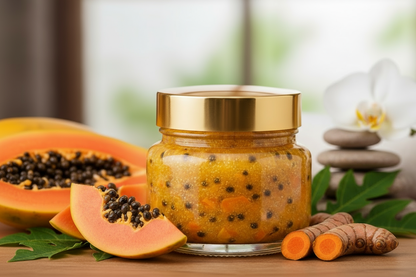 Body Scrub in luxurious spa setting