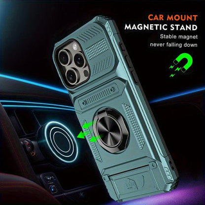 iPhone 17 Shockproof Case with Card Slot - For iPhone 17, 17 Air, 17 Pro, 17 Pro Max